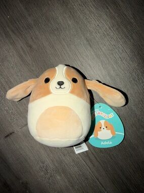 Squishmallows Adela Tan and White Puppy Plush